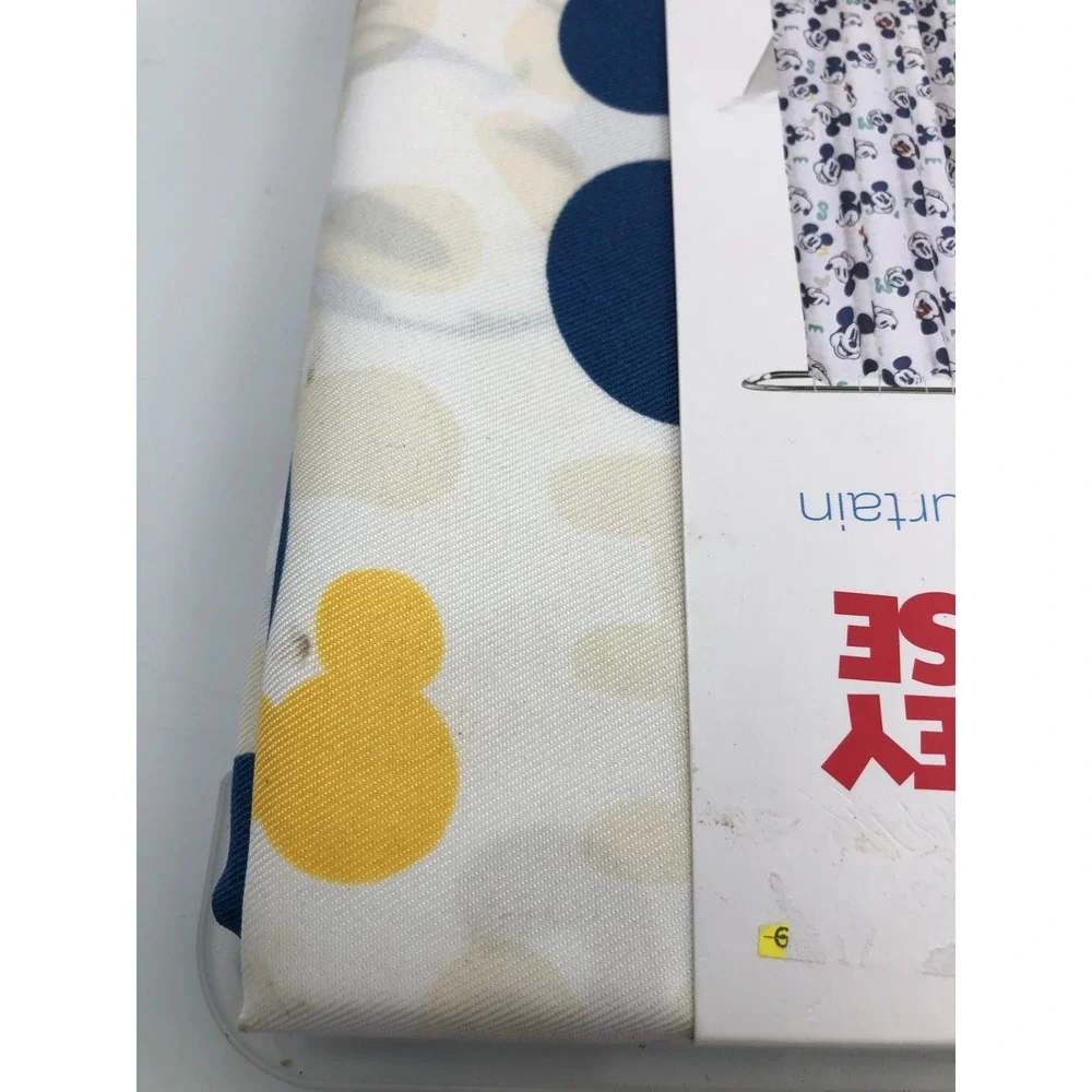 Disney Mickey Mouse All Over Print Fun Faces Fabric Shower Curtain 70x72 NWT‎